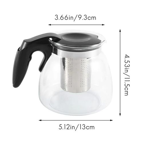 CrystalBrew™ Borosilicate Glass Tea Decanter – Sleek Black Edition