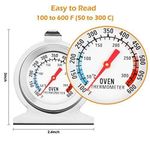 Large Dial Oven Thermometer 100-600°F/50-300°C, for Gas &amp; Electric Ovens, Baking, Grilling, Smoking