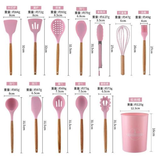 WIFINIT Silicon Silicone Kitchen Set (12 Piece) Kitchenware Serving Spoon