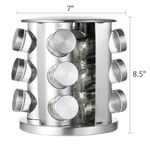 Rotating Spice Rack with 12 Glass Jars/Spice Shelves