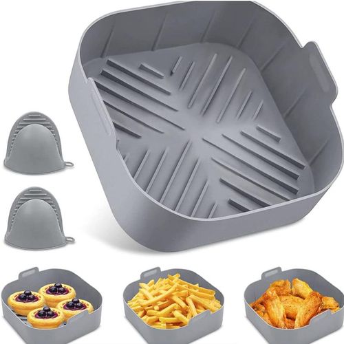 2-Pack Square Silicone Air Fryer Liner - Reusable Air Fryer Basket