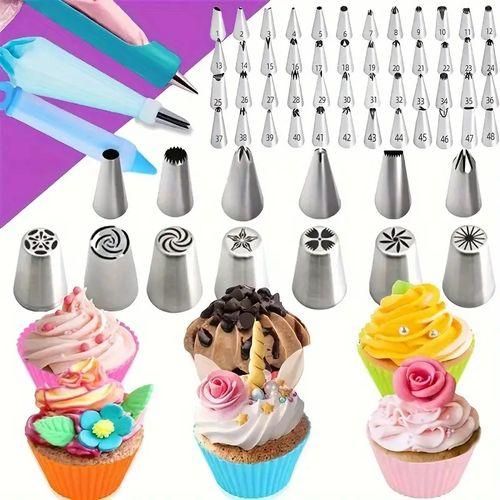 492-Piece Cake Decorating Set - Rotating Turntable, Reusable Piping Bag