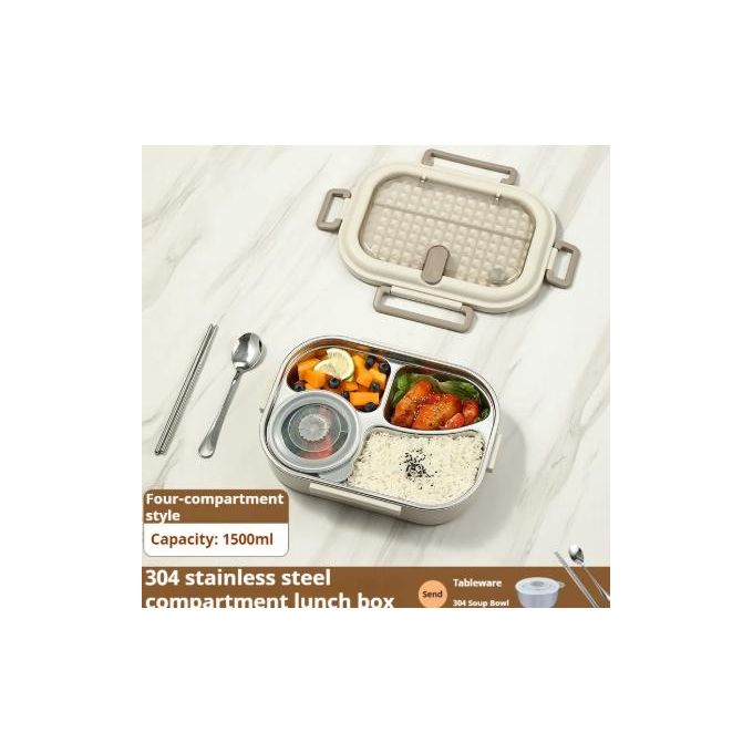 Microwaveable Stainless Steel Insulated Bento Box-4-piece set