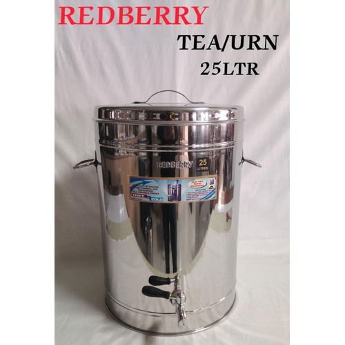 Redberry Premier Range Insulated Stainless Steel Tea Urn Commercial Thermal Jar For Keeping And Serving Tea, Coffee, Water Or Milk Cold Or Hot