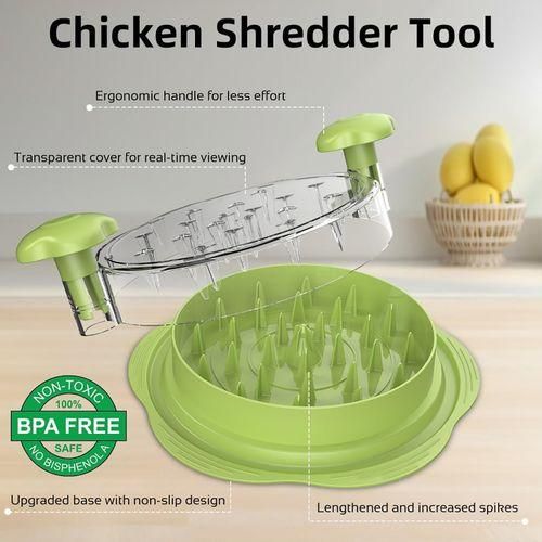 Flushrenic Chicken meat grinder,Chicken Shredder,Large Chicken Breast Shredder Tool Twist With Brush&amp;Fork