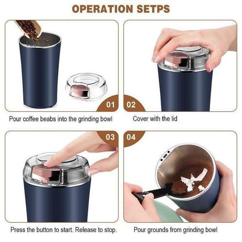 TIMBUTUS Electric Spice &amp; Coffee Grinder with 8-Blade, One-Touch Operation