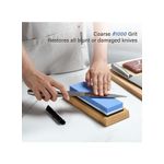 TodyJeyHo Sharpening Stone 2-in 1 Whetstone Knife Sharpener Stone Dual Sides 1000/6000 Grit Knife Sharpening Kit Wet Stone with Flattening Stone Angle Guide Non-Slip Bamboo Base for Kitchen Pocket Knife