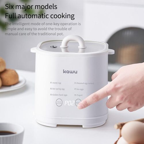 Kawu Electric 4 Egg Cooker, Egg Boiler with Egg Stand, with Clear Lid