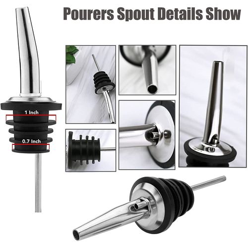 12 Pack Stainless Steel Wine Pour Spouts For Liquor Bottles