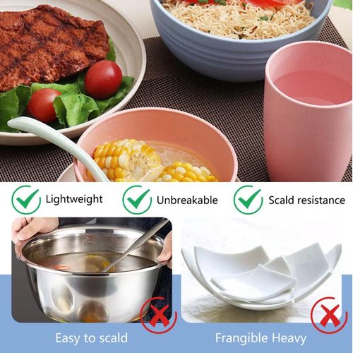 44-Piece Unbreakable Dinnerware Set, Cutlery Set - Multicolor - Fork, Spoon, Plate - Reusable
