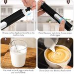 TOUPHY Handheld Electric Foam Maker Milk Frother with 2 Stainless Whisks For Latte, Cappuccino, Hot Chocolate, Egg