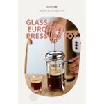 850ml French Press Coffee Maker, High-Heat Borosilicate Glass, Polished Stainless Steel Coffee Press