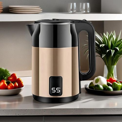 3L Electric Kettle Water Heater Coffee 1500W Fast Heating Golden , Boiling Dry Protection 100% True Boiling