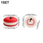 General 5pcs Red Apple-Shaped Non-Slip Silicone Coasters - Heat-Resistant Cute Household Drink Coaster Pads