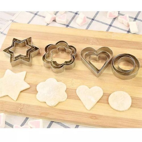 Stainless Steel Fondant Biscuit Cookie Cutter - 12pcs Set