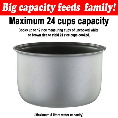 Multifunctional rice cooker, 11 preset cooking options, 5 liters water capacity, up to 12 cups of rice, with non stick inner pot, 24-hour delay timer and automatic keep warm function, with BS plug