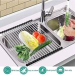 Large Size Roll-Up Foldable Dish Drying Rack / Dish Drainer -18 Tubes