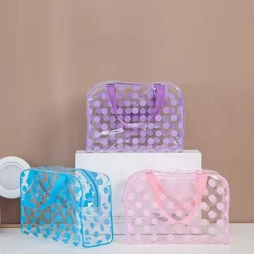 Dot Women Transparent PVC Cosmetic Bags Swimming Bags Waterproof Necesser Wash Toiletry Tote Bag Makeup Pouch Case