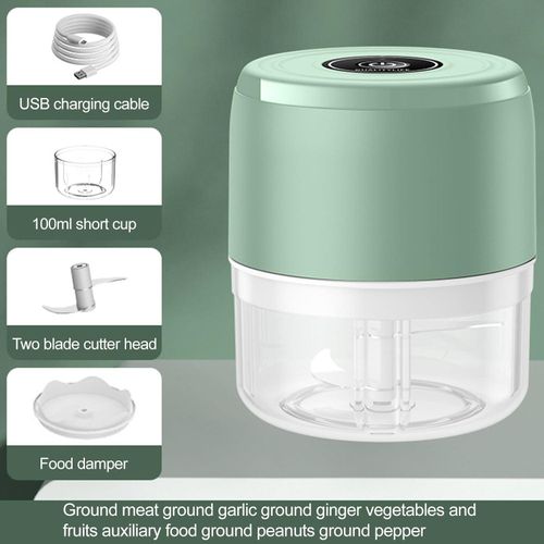 Electric Garlic Chopper 250ml, Portable Kitchen Meat Grinder，Mini USB Charging Wireless Food Slicer