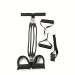 Multifunctional 4-Pole Leg Puller, TPE Resistance Bands for Full Body Workout, Push-Up Assistant, Leg and Abdominal Muscle Training - Black
