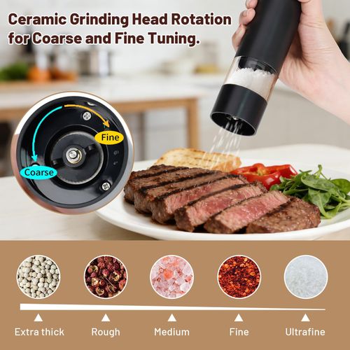 Inkbird Electric Salt &amp; Pepper Grinder Set Adjustable Coarseness Spice Mill