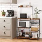 LASA Kitchen Storage Shelf with Coffee Station and Microwave Oven Stand – Multi-Level Baker Rack