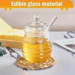 Honey Jar With Dipper And Lid,Arclyric Honey Pot Container Dispenser,Clear Arclyric Honey Container For Home Kitchen,Store Honey And Syrup,Easy To Clean