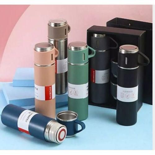 Double Wall Double Thermocup Vacuum Flask Gift Set Plus 2 Exra Cups