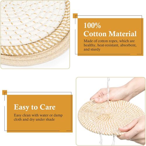 Flushrenic Mats Set for Hot Dishes,Anti Stain Hot Pads Plate,Heat Resistant Mat Protect Counter,Hot Pads for Hot pots and Pans,Hot Pot Holders Set