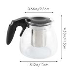 CrystalBrew™ Borosilicate Glass Tea Decanter – Sleek Black Edition