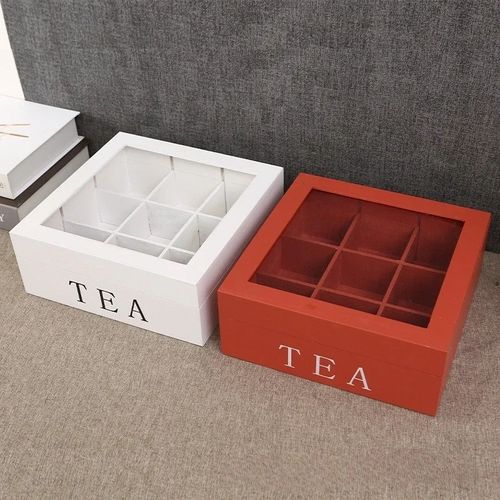9 Grids Wooden Tea Bag Organizer Spice Kitchen Organizer