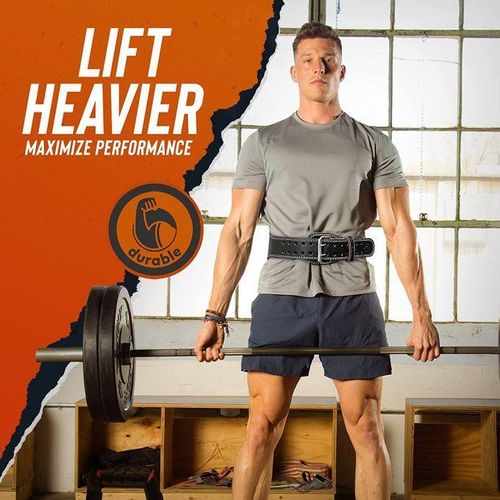 Premium Leather Weightlifting Exercise Belt Waist Support protection deep Squat Deadlift hard pull bench press  Powerlifting Gym Belt Unisex Wide Wrap Training Weight Lifting Double Buckle For Body Building Fitness Training