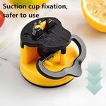 2Pcs-Hands-Free Knife Sharpener with Suction Cup - Portable Tungsten Carbide Quick Sharpening Tool, Sleek Metallic Finish, Sturdy Construction