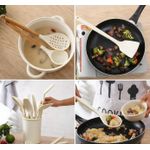 Silicone spatula with wooden handle kitchenware, 500g food-grade silicone, high temperature resistant kitchen utensils, 12-piece set