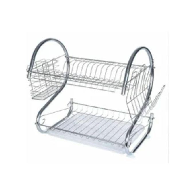 16-Inch Stainless Steel Dish Drainer Rack, All-in-One Kitchen Sink Organizer with Cutlery &amp; Cup Holder, Rust-Resistant Drying Rack for Dishes, Utensils, Mugs