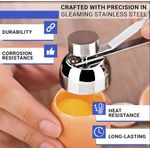 Egg Cracker Tool for Raw Eggs - Egg Shell Opener for Hard Boiled Eggs with Durable Stainless Steel Construction, Ergonomic &amp; Adjustable Design - Easy-to-Use Shell Cracker Tool for Easy-Boiled Eggs