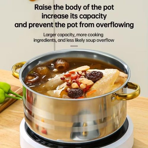 addigoes 10-Piece:5 Pots + 5 Lids, Stainless Steel Cookware Set – Non-Stick Pots &amp; Pans with Heat-Resistant Handles, Frying Pan, Stew Pot, Wok, Multi-Functional Cook Set,perfect for stewing and cooking