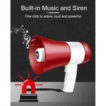 Handheld Megaphone with Loud Speaker, Recorder USB Memory Card Input Announcing Talk Record Play Siren Music, Rechargeable Battery Included