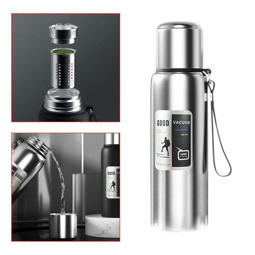 316 Large Capacity 600ML Stainless Steel Thermos Bottle, All-Steel Vacuum Tea and Water Separator Cup