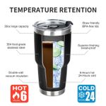 30oz Vacuum Insulated Coffee Tumbler Mug with Lid &amp; Straws – 900ml 304 Stainless Steel