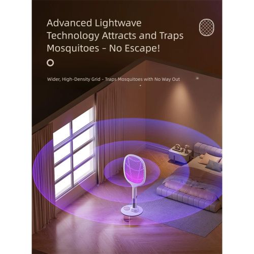 addigoes 2-in-1 Electric Mosquito Swatter &amp; Lamp – Rechargeable Insect Repellent with Triple Safety Mesh, LED Indicator, Anti-Shock Design for Night Use
