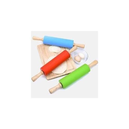 Silicon Non-Stick Rolling Pin With Wooden Handle-30cm