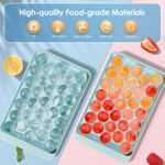 Ice Cube Tray with Lid - Round Ice Tray for Freezer with Lid - Ice Cube Trays for Freezer (One Tray Only)