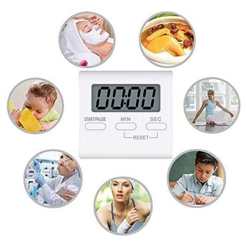 Flushrenic Kitchen Timer, Digital Kitchen Timers Magnetic Countdown Timer with Loud Alarm, Big Digits, Back Stand for Cooking, Classroom, Teachers - AAA Battery Included
