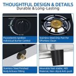 AILYONS GS014-4, 2 Burner Glass Top Gas Cooker &amp; Infrared Double Burner, (1YR WRTY)