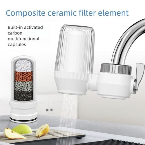W7 Universal Faucet Water Filter – Ceramic Cartridge Purifier – Removes Chlorine, Odor, Sediment