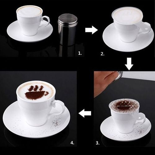 16Pcs/Set Coffee Printing Flower Model Cafe Latte Cappuccino