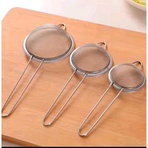 3-Piece Stainless Steel Kitchen Sieve Set – Fine Mesh Strainers