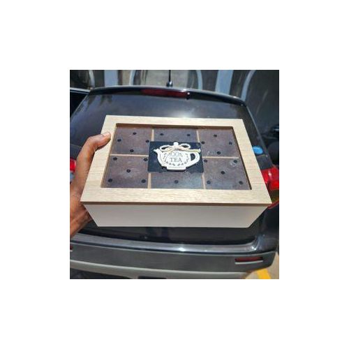 Classic Bamboo Tea Bag Storage Teabag Organizer With Cover