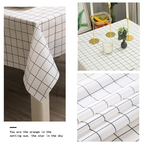 137x152cm Warm High Temperature Waterproof Oil Proof PVC Grid Dining Table Pad